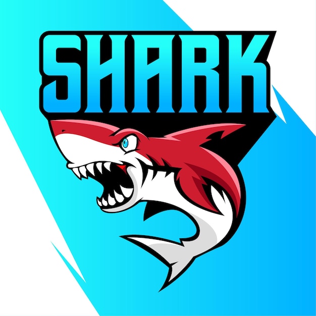 Shark mascot esport logo vector