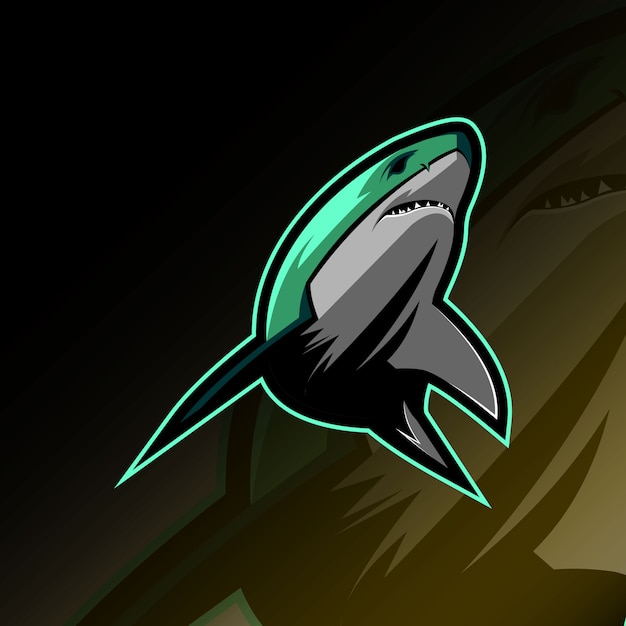 Logo shark mascotte design e-sport