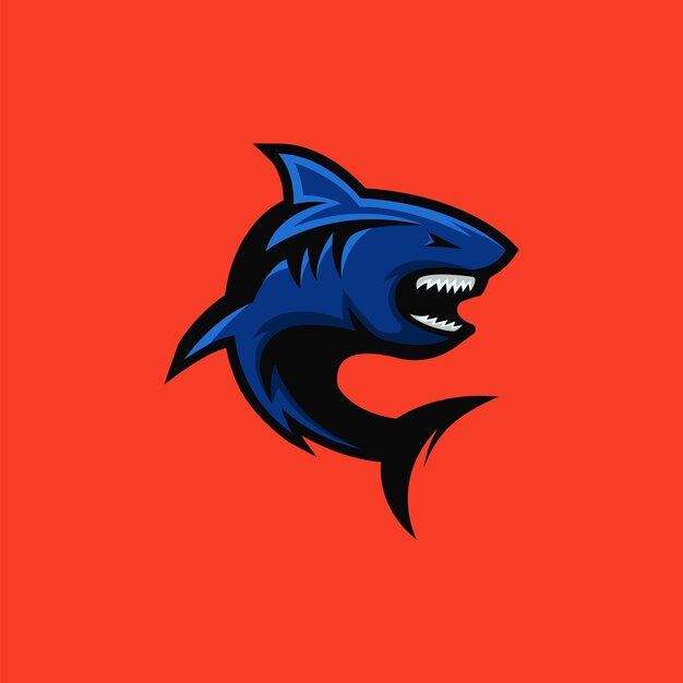 ベクトル サメのマスコットのロゴイラスト