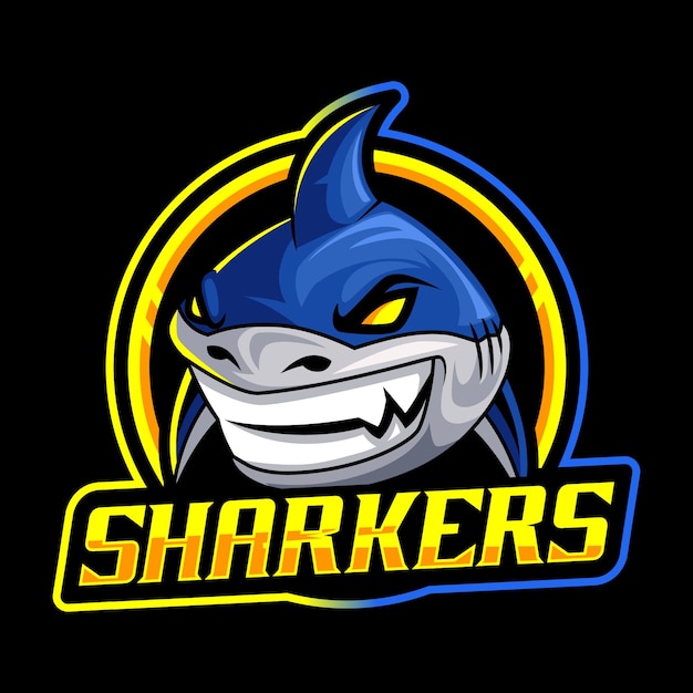 Shark mascot logo template