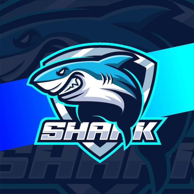 Shark mascotte esport logo-ontwerpen