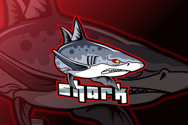 Shark mascotte logo voor elektronische sportgames