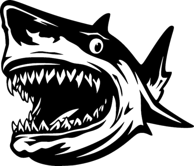 Vector shark minimalist and flat logo vector illustration