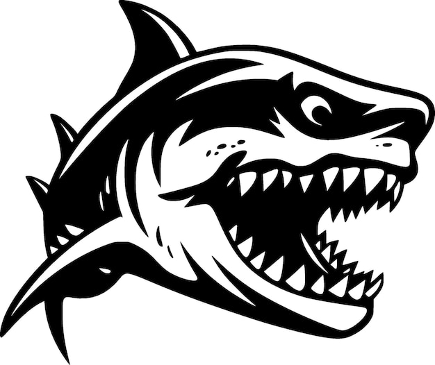 Vector shark minimalist and flat logo vector illustration