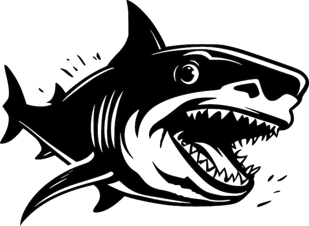 Vector shark minimalist and flat logo vector illustration