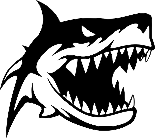 Shark Minimalist and Flat Logo Vector illustration