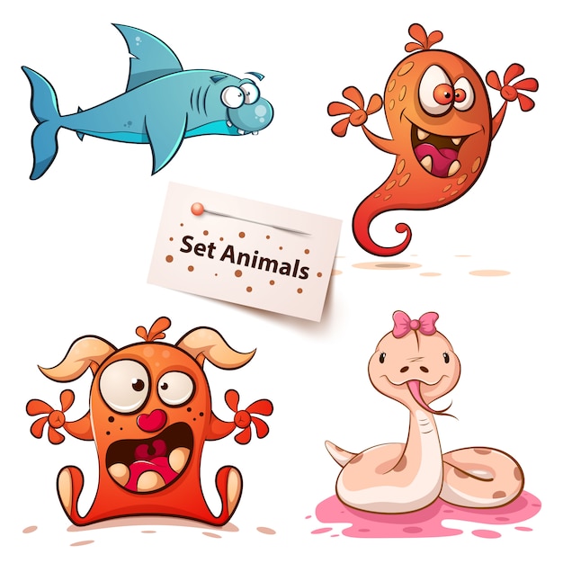 Shark, monster, snake -set dieren