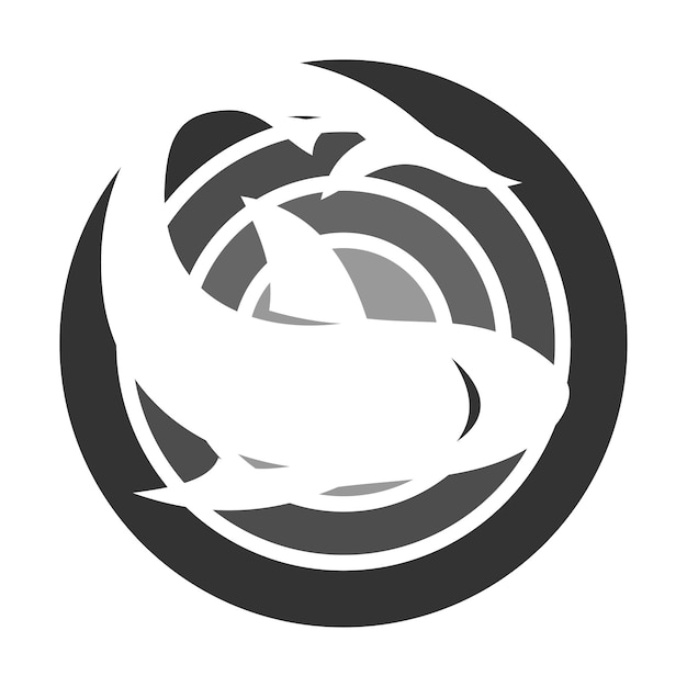 Illustrazione dell'icona dell'oceano di squalo identità del marchio