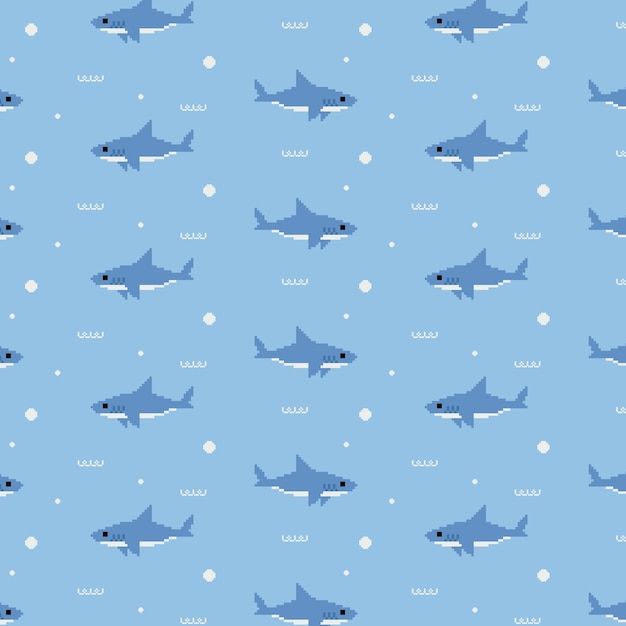 Shark pattern seamless background