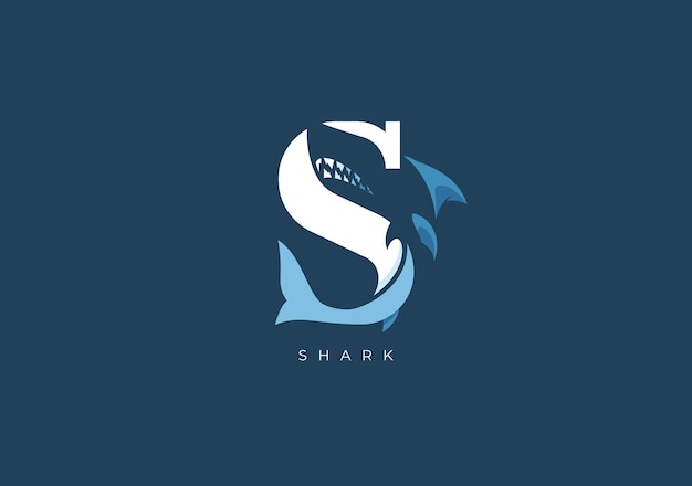 Vector shark s monogram vector logo