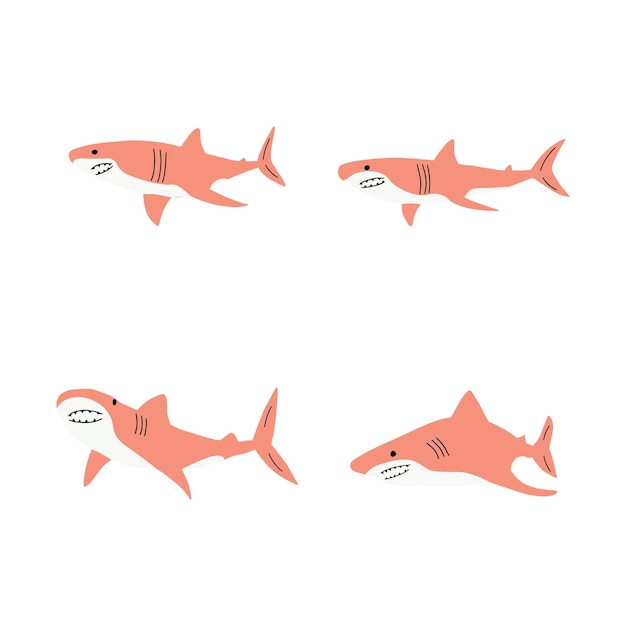 Shark Sea animal Marine animal in Scandinavian style