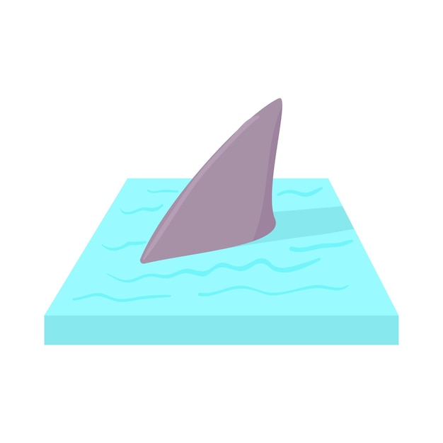 Shark in the sea icon in cartoon style on a white background