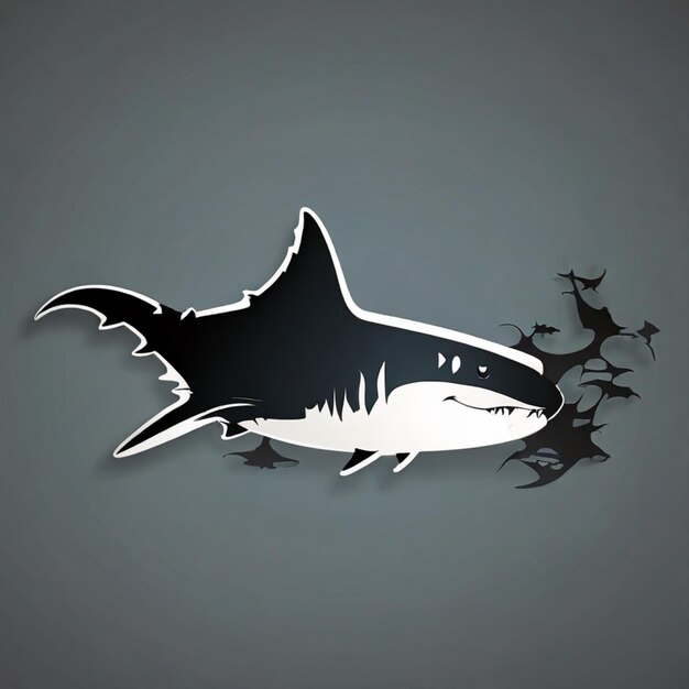 Vector shark silhouettes vector background