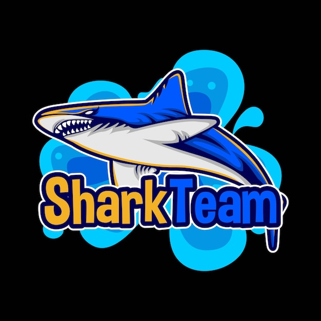 Vector shark team cartoon mascot