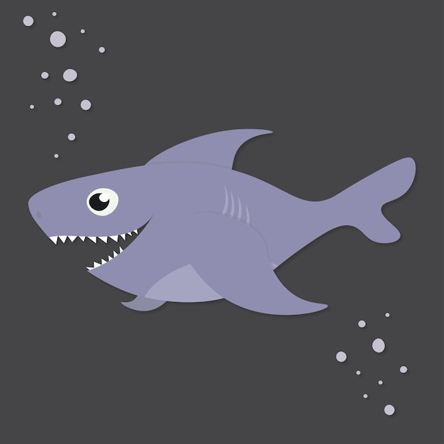 Vector shark underwater vector illustration flat design