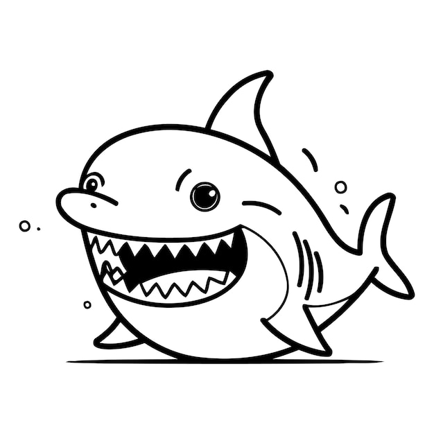 Shark Vector illustration of a funny shark Cartoon character