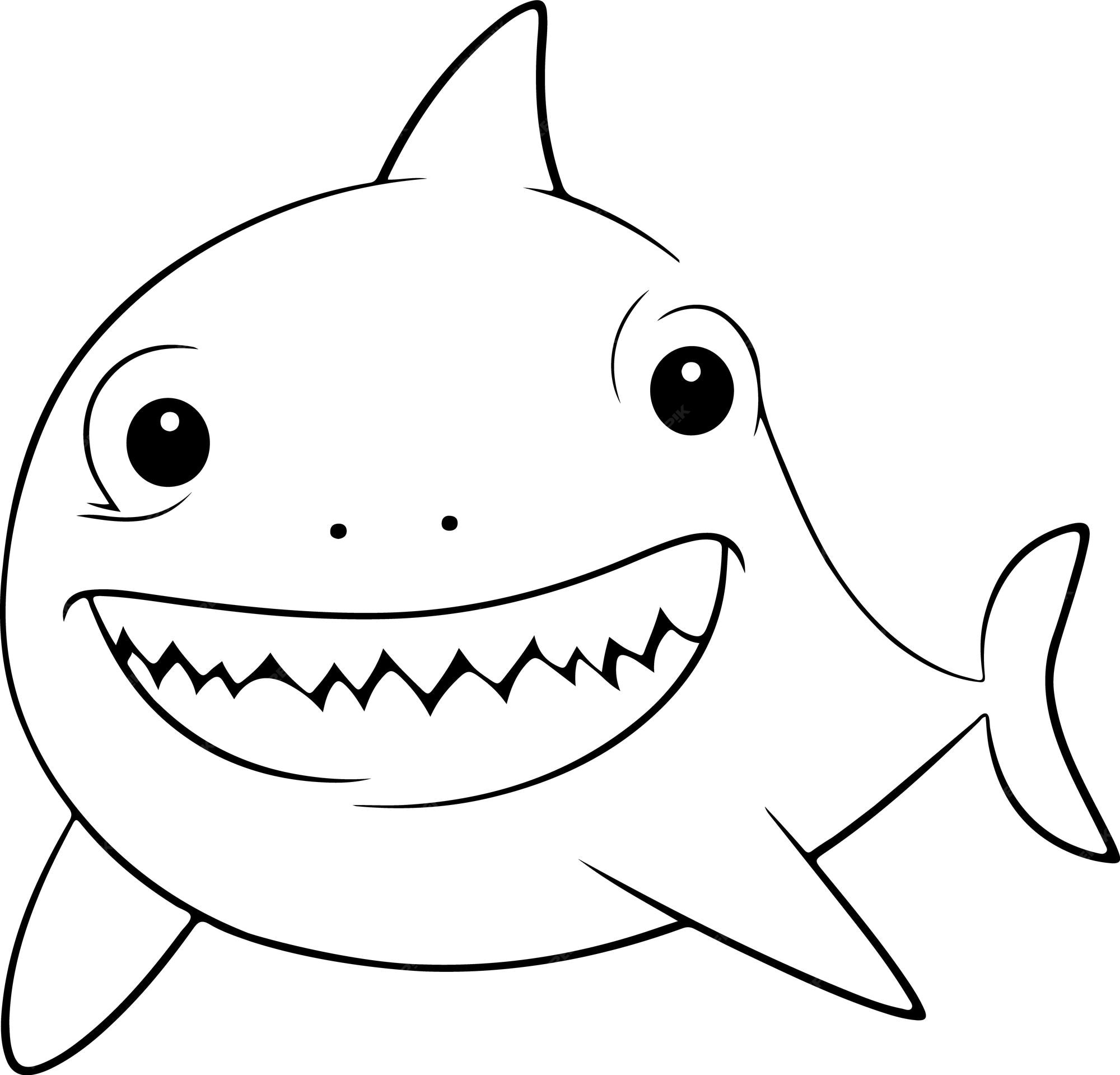 Premium Vector | Shark vector illustration sea animal coloring book or