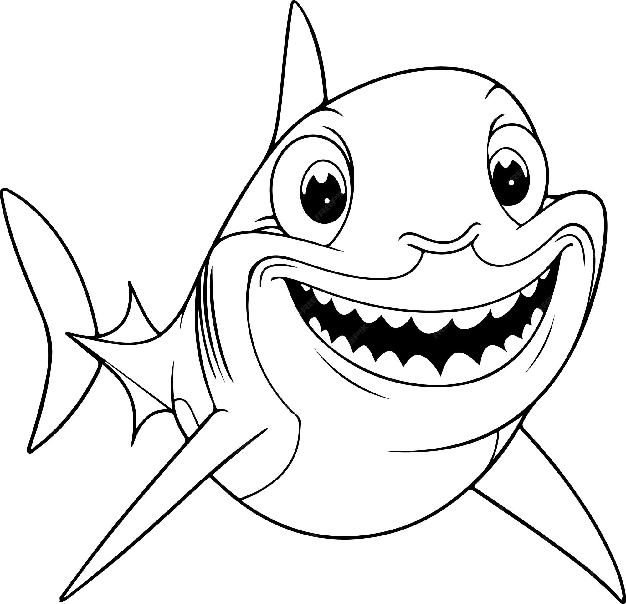 Premium Vector | Shark vector illustration sea animal coloring book or