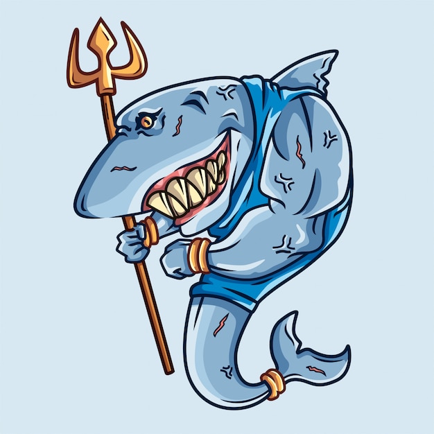 Vector shark warrior