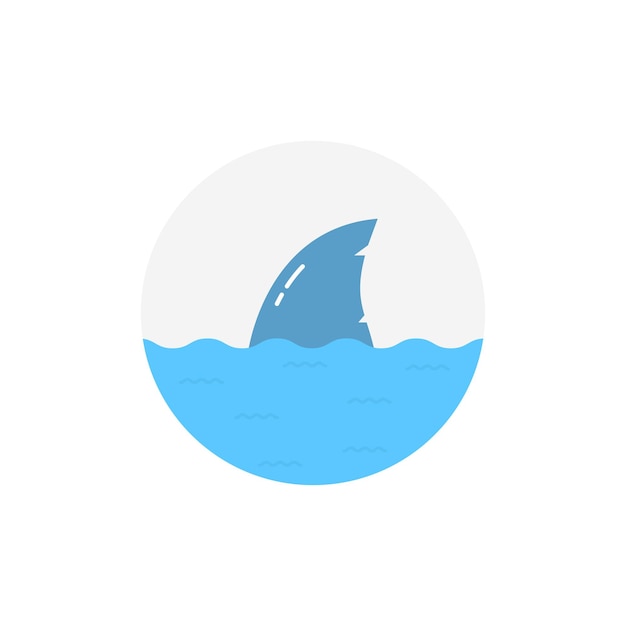 shark in water logo isolated on white background