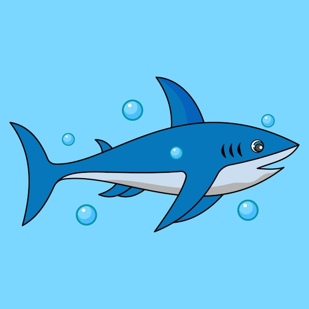 Vector shark with bubble