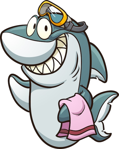 Vector shark with goggles