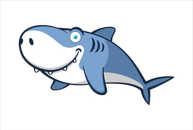 Shark With Smile Cartoon Character