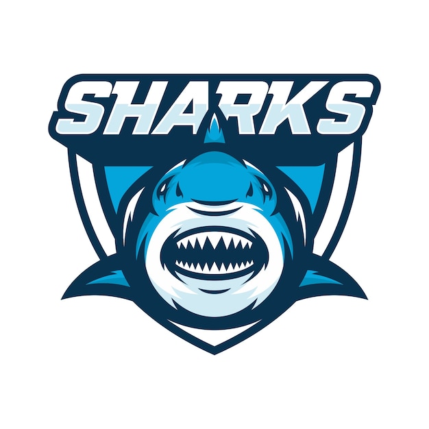 Sharks animal sport mascot head logo vector