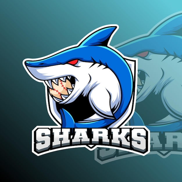 Vector sharks dieren team badge.