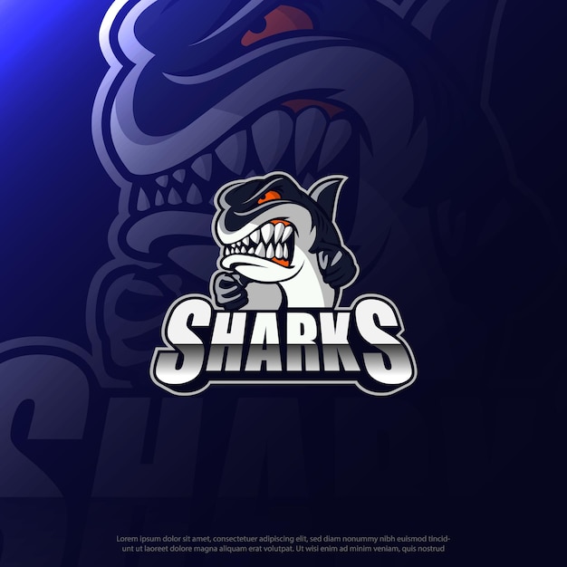 Sharks mascot logo