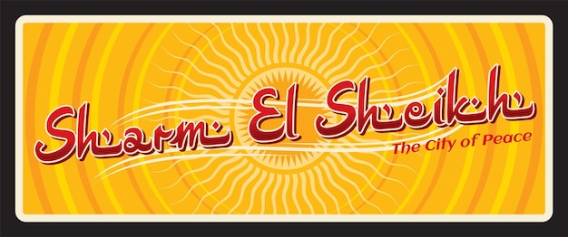 Vector sharm el sheikh egypt travel plate