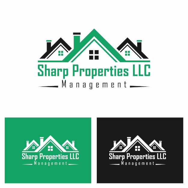 Vector sharp properties llc logo minimalist and business logo design