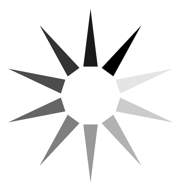 Sharp rays round loader Video preloader icon