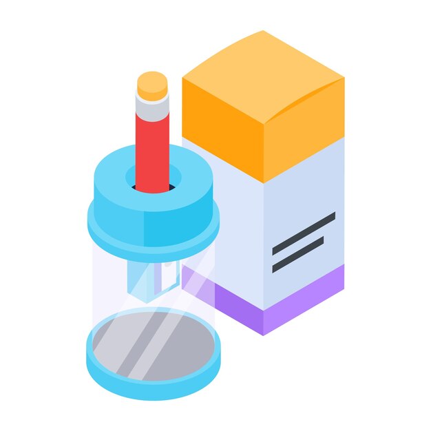 Sharpener cylinder isometric icon editable design