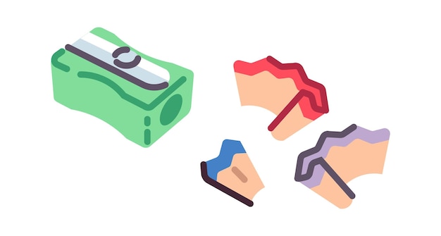 Sharpener and shavings icon Vector illustration