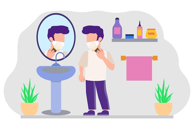 Shaving Brush vector illustratie Kan worden gebruikt voor Haarsalon