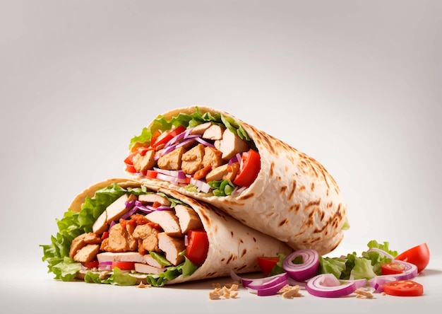 Vector shawarma or chicken wrap vector