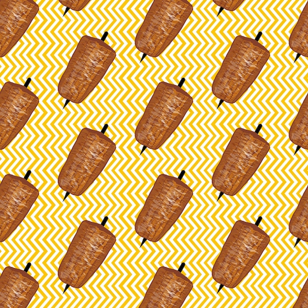 Shawarma kebab pattern fast food seamless pattern