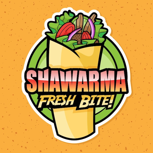 Вектор Дизайн логотипа shawarma kebab turkey