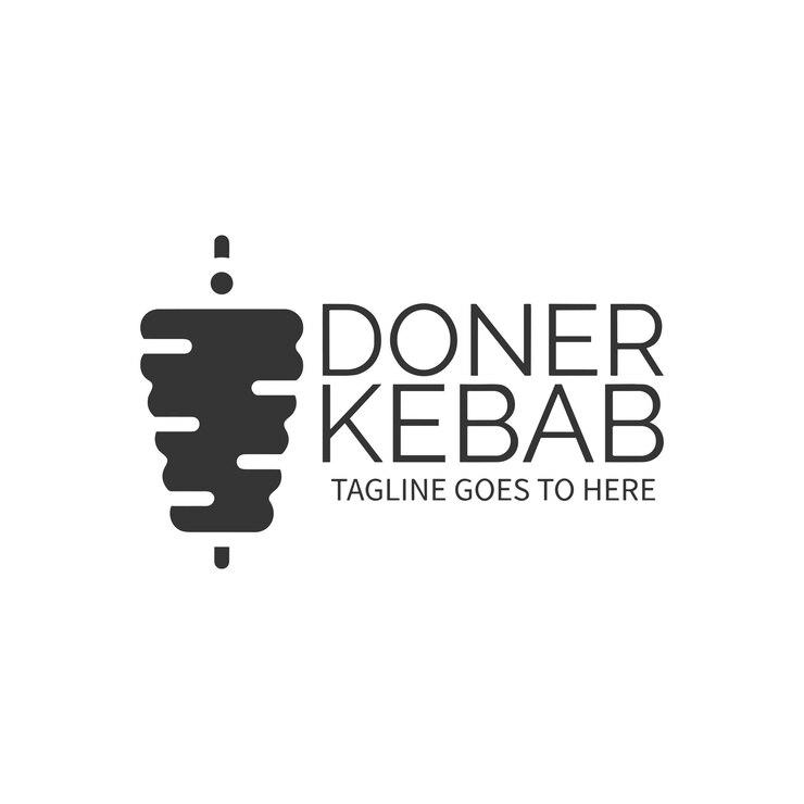 Vector shawarma logo for restaurants and markets doner kebab logo template