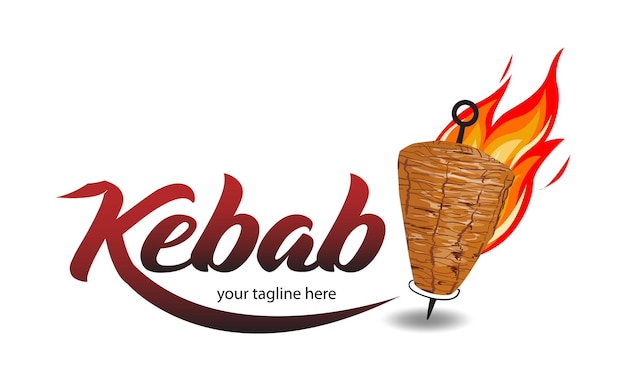 Vector shawarma logo voor restaurants en markten doner kebab logo sjabloon eps10 vector illustratie