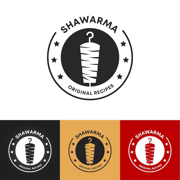 Vector shawarma-logo voor restaurants en markten