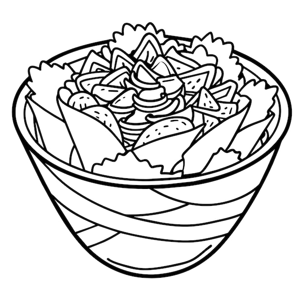 Shawarma outline illustration coloring book page line art drawing