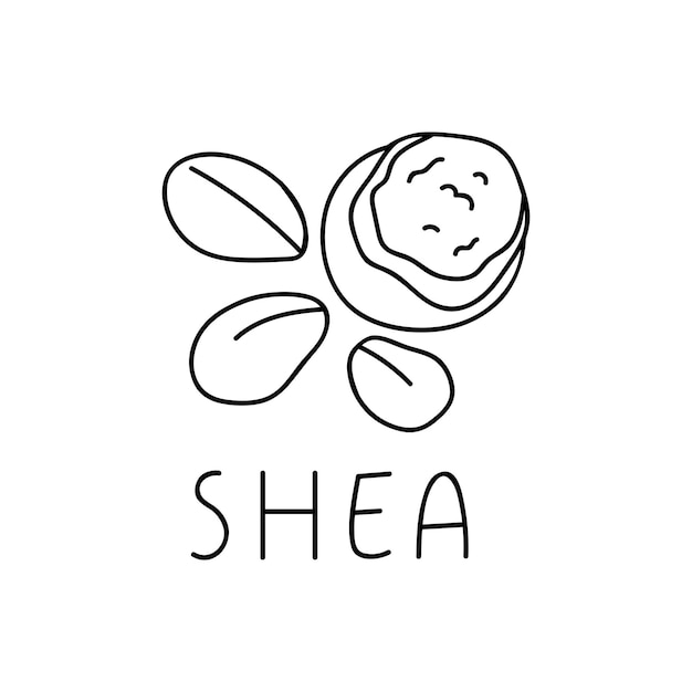 Shea nut Vector outline icon illustration on white background