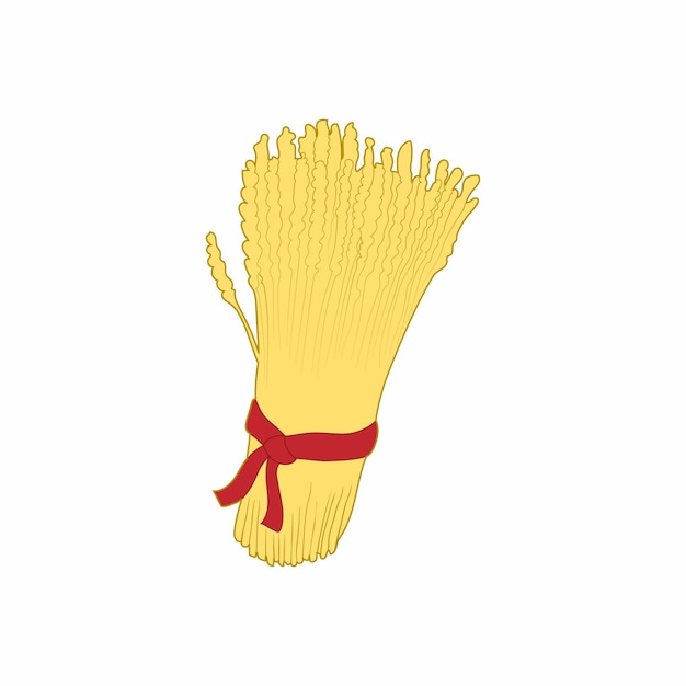 Sheaf of wheat icon in cartoon style on a white background