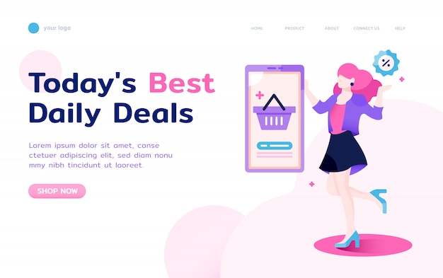 Sheconomy landing page layout