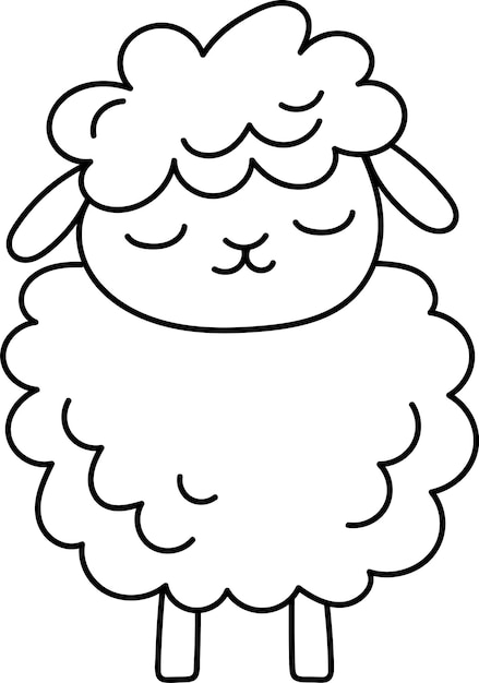 Vector sheep animal outline