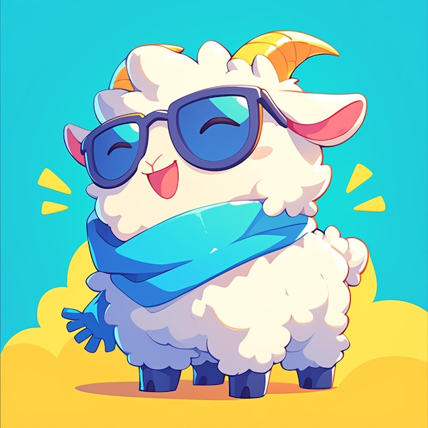 Vector a sheep broadcaster cartoon style