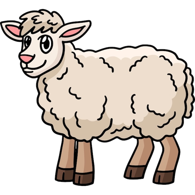 Sheep Cartoon Colored Clipart Illustration