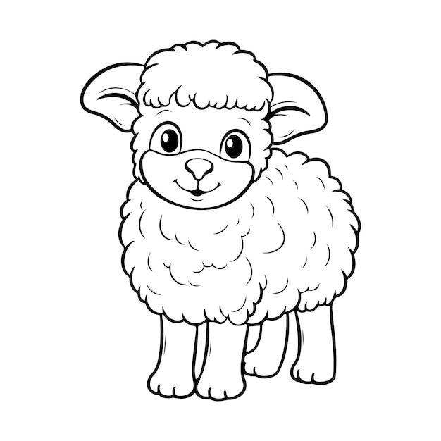 Sheep coloring page with a lamb